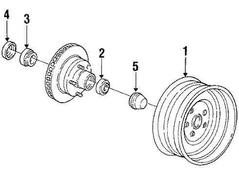1988 Oldsmobile Cutlass Calais Wheels, Covers & Trim Diagram