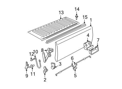 1995 GMC C3500 Tail Gate, Body Diagram 1 - Thumbnail