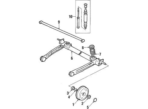 1987 Chevy Sprint Axle Bushing Diagram for 96057055