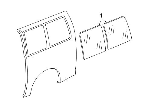 2011 Chevy Express 3500 Body Side Panels - Glass & Hardware Diagram 1 - Thumbnail