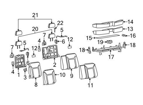 2005 Chevy Colorado Rear Seat Components Diagram