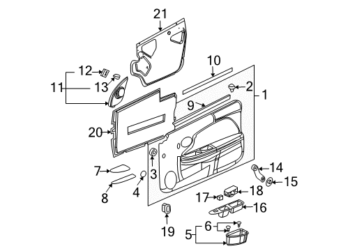 2006 Saturn Ion Window Motor, Rear Passenger Side Diagram for 22725057