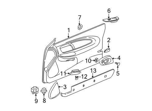2005 Chevy Monte Carlo Door & Components Diagram