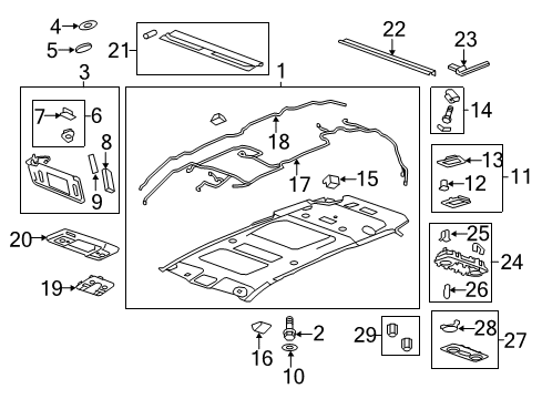 2017 Buick Enclave Interior Trim - Roof Diagram 1 - Thumbnail