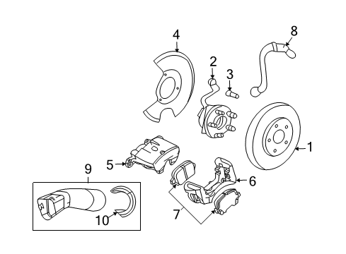 2007 Saturn Sky Front Brakes Diagram