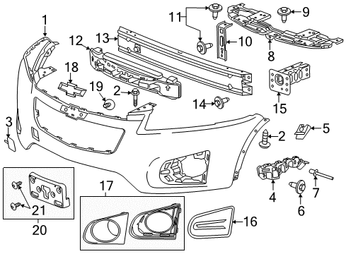2016 Chevy Trax Front Bumper Diagram