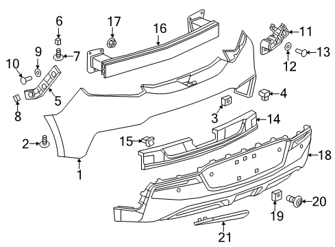 2017 Chevy Volt Rear Bumper Diagram