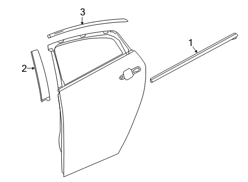 2017 Chevy Volt Exterior Trim - Rear Door Diagram