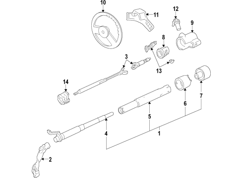 1997 Chevy Express 3500 Steering Column, Steering Wheel & Trim Diagram 1 - Thumbnail
