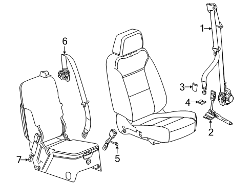 2023 Chevy Silverado 1500 Front Seat Belts Diagram