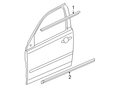 2005 Chevy Cobalt Exterior Trim - Front Door Diagram