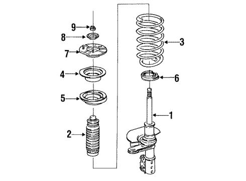 1994 Buick Skylark Struts & Suspension Components - Front Diagram
