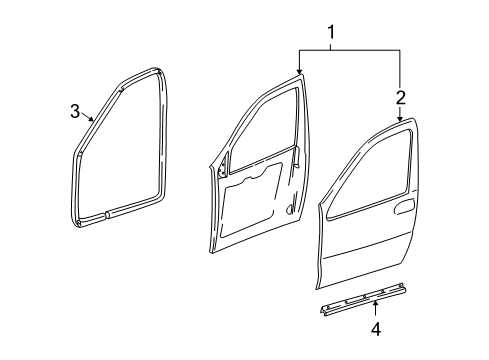 2008 Chevy Uplander Front Door Diagram