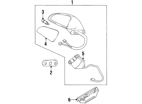 1998 Buick LeSabre Mirror Assembly, Rear Driver Side Diagram for 25607496