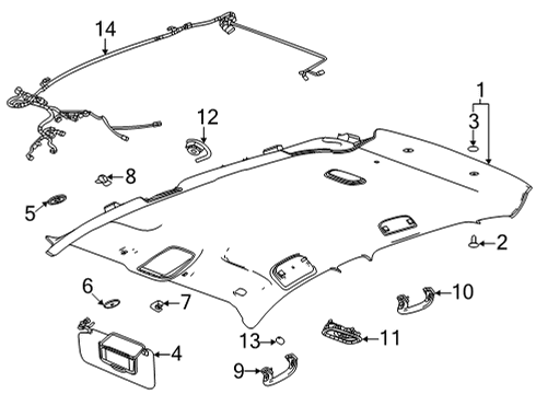 2024 Chevy Trailblazer Interior Trim - Roof Diagram