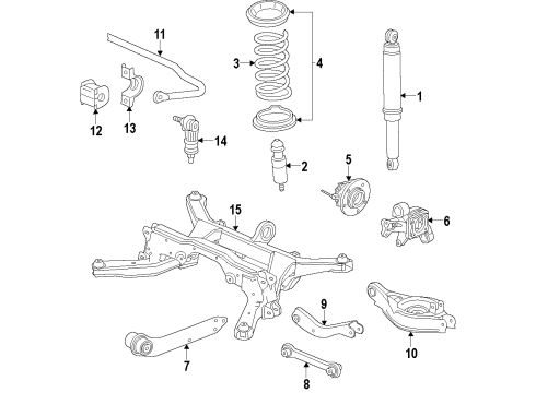 2012 Chevy Captiva Sport Lower Control Arm, Rear Passenger Side Diagram for 20763133