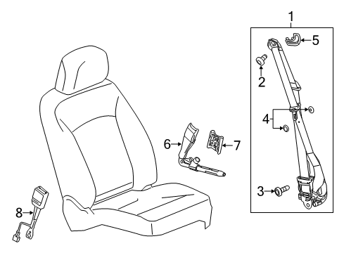 2016 Cadillac ATS Front Seat Belts Diagram