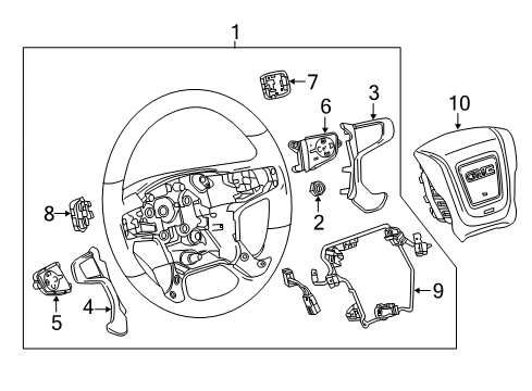 2016 GMC Sierra 1500 Steering Wheel Diagram for 84053920