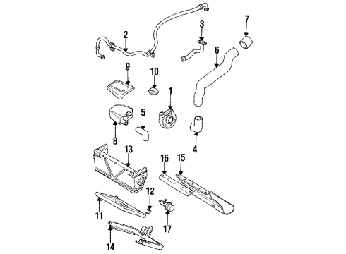 1991 Chevy S10 Air Deflector Diagram for 15661647