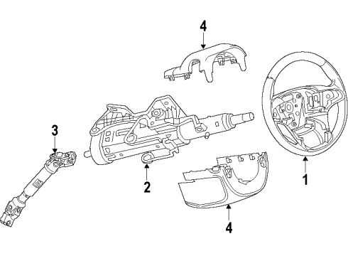 2010 Buick LaCrosse Steering Column, Steering Wheel & Trim Diagram 2 - Thumbnail