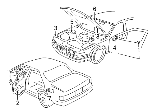 2003 Cadillac Seville Information Labels Diagram
