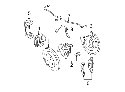 2009 Chevy Equinox Brake Components, Brakes Diagram 2 - Thumbnail