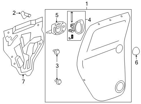 2011 Chevy HHR Interior Trim - Rear Door Diagram 1 - Thumbnail