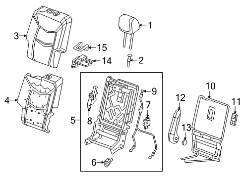 2022 Cadillac XT6 Release Handle, Black, Rear Diagram for 84649363