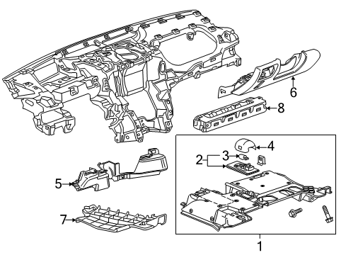 2017 Cadillac ATS Lower Trim Panel, Driver Side Diagram for 22839352