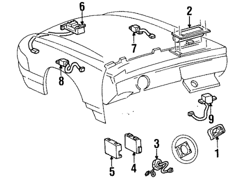 1994 Cadillac DeVille Air Bag Sensor Diagram for 16178646