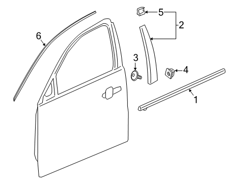 2020 Buick Regal TourX Exterior Trim - Front Door Diagram