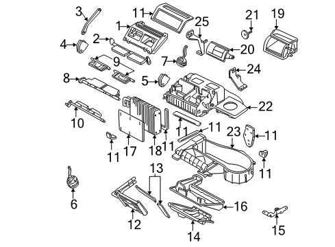 2005 Chevy Impala A/C Evaporator & Heater Components Diagram