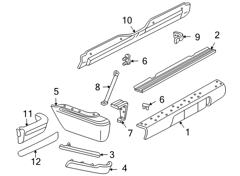 1997 GMC Jimmy Bumper Bracket Diagram for 15669125