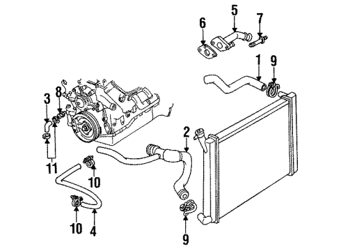 1998 Pontiac Grand Am Radiator Hoses Diagram