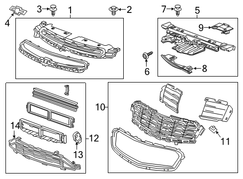 2016 Chevy Cruze Grille & Components Diagram 1 - Thumbnail