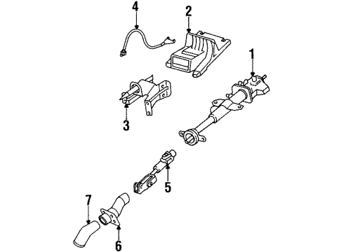 2000 Oldsmobile Silhouette Steering Column, Steering Wheel Diagram 1 - Thumbnail