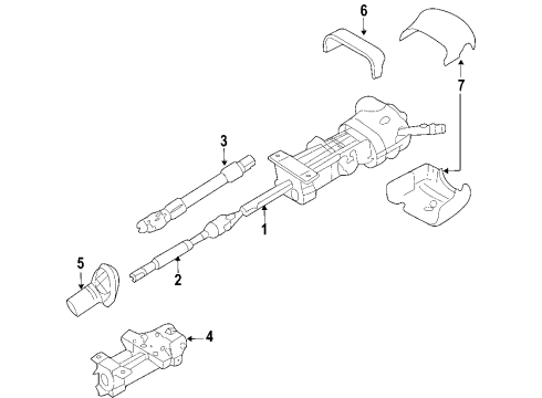 2006 Hummer H2 Steering Column, Steering Wheel & Trim, Shroud, Switches & Levers Diagram