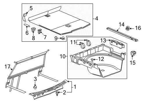 2011 Cadillac CTS Rear Panel Trim Diagram for 20907959