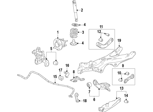 2014 Chevy Impala Shock Absorber, Rear Upper Driver Side Diagram for 84185491