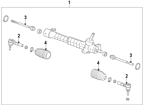 2014 Cadillac XTS P/S Pump & Hoses, Steering Gear & Linkage Diagram 1 - Thumbnail
