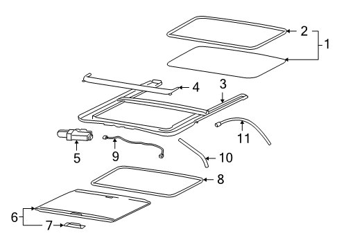 2010 Hummer H3T Sunroof Diagram