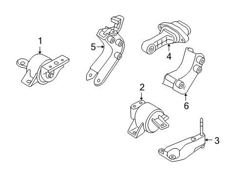 2010 Pontiac G3 Engine & Trans Mounting Diagram