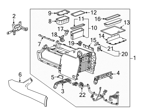 2014 Chevy Silverado 1500 Console Assembly, Front Diagram for 23466991