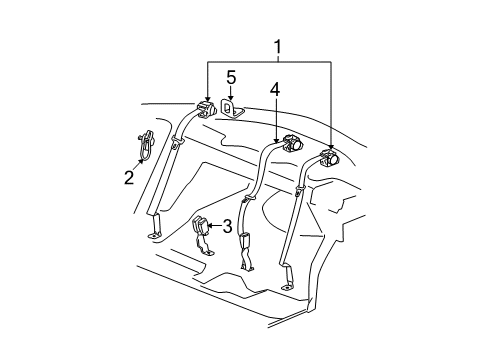 2008 Saturn Aura Rear Seat Belts Diagram