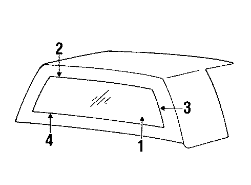 1986 Cadillac Fleetwood Back Glass, Rear Diagram for 20745200
