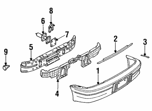 1993 Saturn SC1 Rear Bumper Diagram
