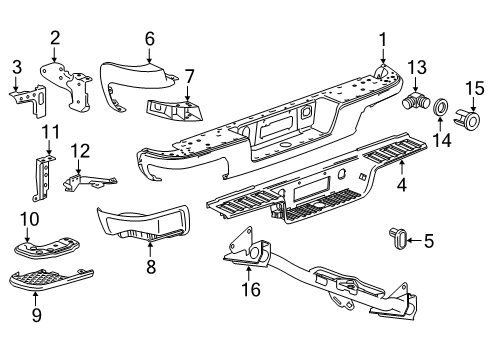 2022 GMC Canyon Bumper & Components, Trailer Hitch Components Diagram
