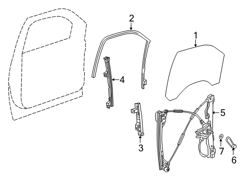2022 GMC Sierra 1500 Glass - Front Door Diagram