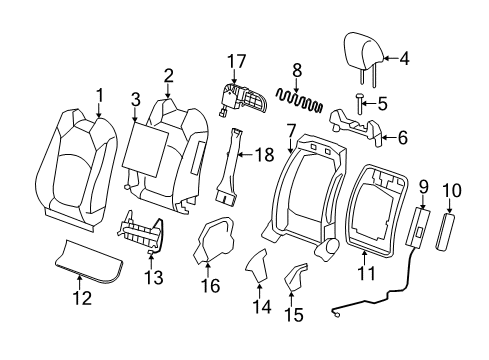 2014 Chevy Traverse Front Seat Components Diagram 3 - Thumbnail