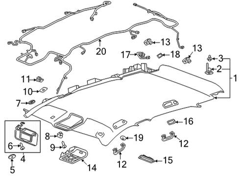 2021 Buick Envision Interior Trim - Roof Diagram